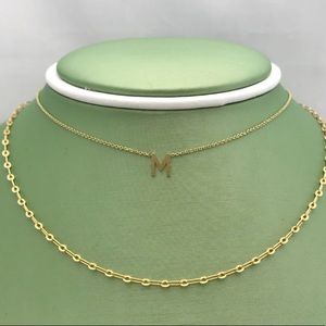 Y initial gold necklace 15” length